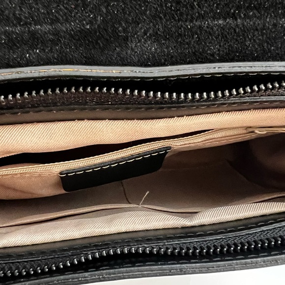 Leather and suede bag classic satchel shape design, made in Italy - Picture 14 of 15